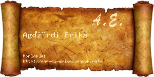 Agárdi Erika névjegykártya
